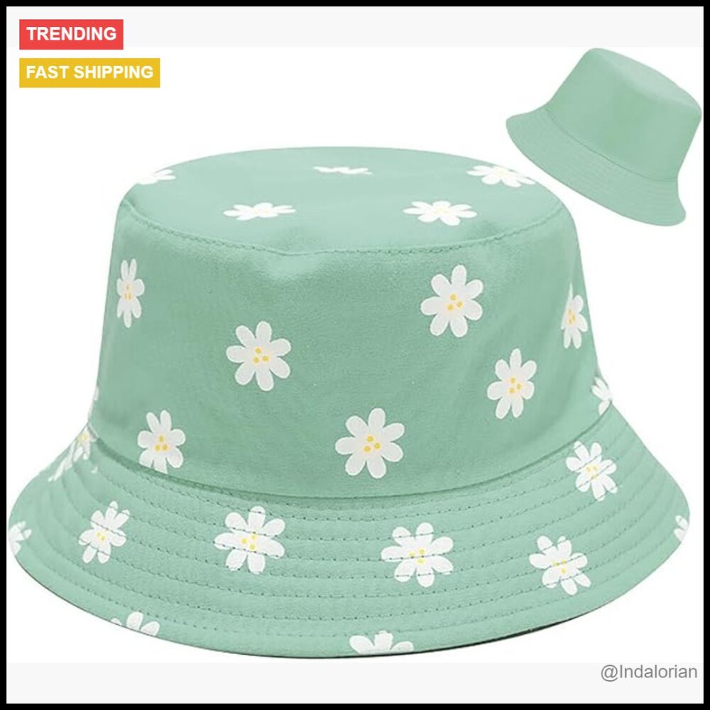 Reversible Bucket Hat Unisex Sun Protection Lightweight Cotton Packable Outdoor